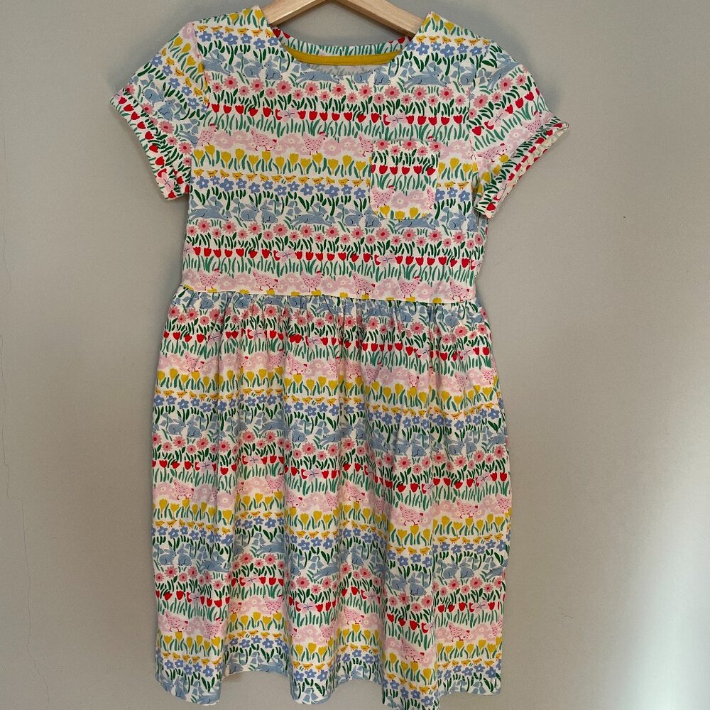 NWOT Mini Boden Short-Sleeve Jersey Dress - Multi Spring Stripe